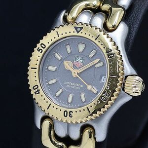 1 jpy koma 4 attaching TAG Heuer QZ WG1420-0 Professional 200M round Date gray face lady's wristwatch INB 0277200 5PRT