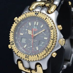 1 jpy koma 1 attaching TAG Heuer QZ cell Senna model CG1122-0 X92482 round gray face men's wristwatch INB 5890500 5DIT