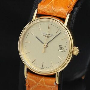 1 иен работа хорошая вещь Longines Grand Classic . год .. награждение L4.220.2 QZ Gold циферблат кожаный ремень женские наручные часы DOI 0396000 5PRT