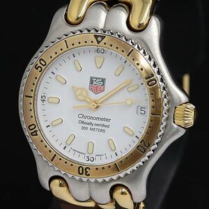1 jpy operation superior article TAG Heuer cell S87.813-1 19964 AT/ self-winding watch white face Date men's wristwatch KTR 5531400 5DIT