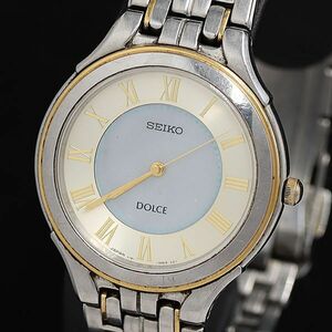 1 jpy Seiko Dolce V181-0AC0 QZ shell face men's wristwatch SGN 7561000 4APY