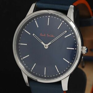 1 иен работа прекрасный товар Paul Smith QZ PS0100001 85687 голубой циферблат раунд мужские наручные часы 2000000 5NBG2 OMI