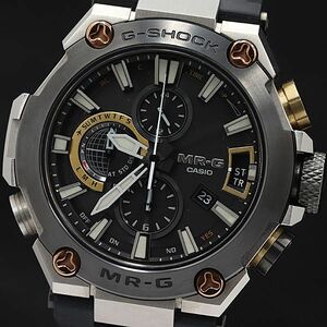 1 jpy guarantee / box attaching operation superior article Casio G shock MR-G radio wave solar chronograph Date black face MRG-G2000 men's wristwatch KMR 0028710 5BJT