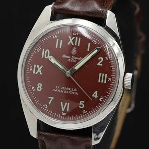 1 jpy Henry sun toz hand winding red face red series pala shock lady's wristwatch KMR 2000000 5NBG2