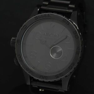 1円 稼動 美品 ニクソン THE51-30 黒文字盤 QZ 300M スモセコ メンズ腕時計 KRK 0002000 5MBT