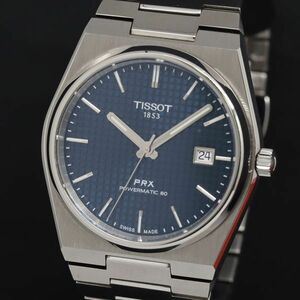 1 иен работа прекрасный товар гарантия / с ящиком Tissot pi-a-ru X энергия matic 80 T137407A AT голубой циферблат Date мужские наручные часы KRK 0499500 5YBT