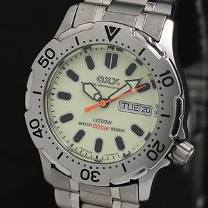 1 jpy operation superior article Citizen oxy QZ 6108-L07429 3040708 yellow face rotation bezel day date men's wristwatch 2011000 5BJY OMI