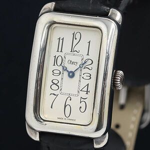 1円 QZ オブレイ SV925 ソリッドシルバー スクエア 白文字盤 メンズ腕時計 OKZ 2000000 5NBG2