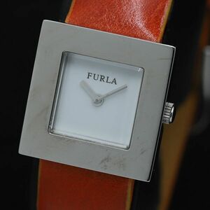 1 jpy box attaching operation Furla square QZ white face lady's wristwatch TKD 2000000 5NBG2