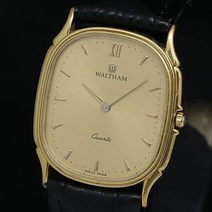 1 иен работа хорошая вещь Waltham L400437 QZ Gold циферблат женские наручные часы KTR 2000000 5NBG2