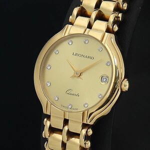 1 jpy re owner -ruQZ 73.408 stone attaching round Date Gold face lady's wristwatch INB 2000000 5NBG2