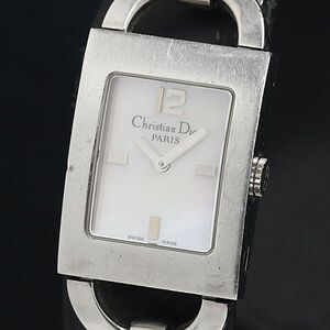 1円 QZ クリスチャンディオール D78-109 スクエア シェル文字盤 レディース腕時計 OKZ 2000000 5NBG2