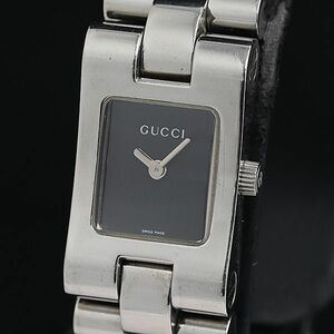 1円 グッチ 2305L QZ 黒文字盤 レディース腕時計 KTR 2011000 5BJY