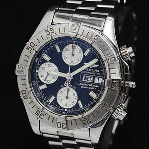 1 jpy Breitling Chrono Super Ocean 500m A13340 AT black face day date round men's wristwatch DOI 5824610 5RST