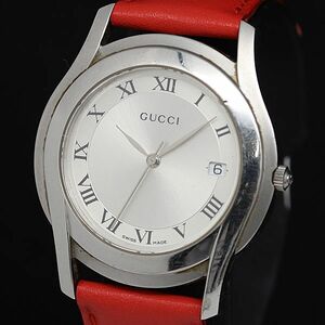 1 иен с ящиком работа Gucci 5500M QZ серебряный циферблат Date мужские наручные часы KTR 2011000 5BJY