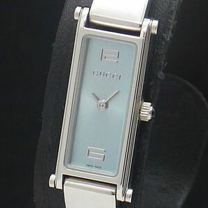 1 иен работа хорошая вещь Gucci QZ 1500L браслет часы голубой циферблат 1165444 женские наручные часы 0007000 5MBT MTM