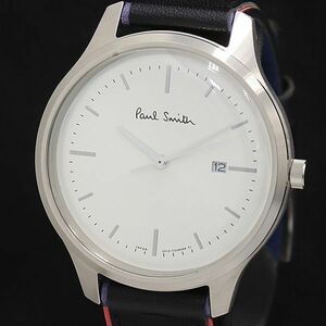 1 иен работа прекрасный товар Paul Smith QZ 2510-T022570 белый циферблат раунд Date мужские наручные часы 2000000 5NBG2 OMI