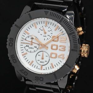 1 jpy box / guarantee attaching operation superior article diesel DZ-5439 QZ white face chronograph men's wristwatch KTR 0003000 5MBT