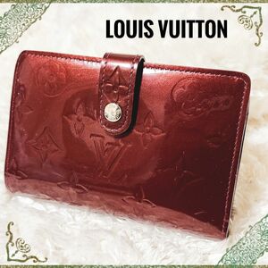 LOUIS VUITTON ルイヴィトン モノグラムヴェルニ ウォレット がま口 財布 ポルトフォイユ ヴィエノワ ボルドー系