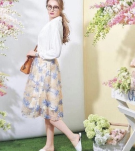 4890 beautiful goods Chesty Chesty chu-ru flower skirt floral print flower flared skirt SIZE1 lady's 