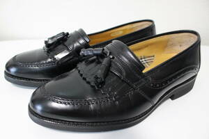 E739 прекрасный товар Burberry*s Burberry кисточка бахрома Loafer обувь бизнес обувь джентльмен обувь чёрный черный 25cm 25EEE в клетку 