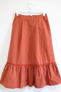 4891 beautiful goods Chesty Chesty A line skirt frill skirt flared skirt terra‐cotta orange SIZE1 M size lady's 