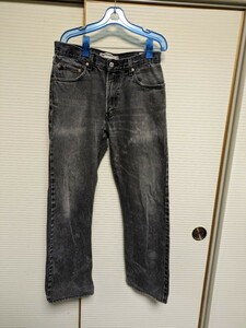 LEVI'S 505 REGULAR FIT W33 後染？ 先染？ ユーズドブラック ワイドシルエット アメカジ 古着 ヒゲ落ち バイカー スケート BMX