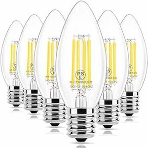 Wonninek 4W LEDフィラメント電球 E17口金 シャンデリア電球 40W形相当 C35蝋燭型電球 2700K電球色 調