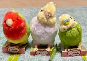 ことりのね 吉徳のぬいぐるみ セキセイインコ 小桜インコ コザクラ オカメインコ ルチノー 可愛い3羽セット kotorinone