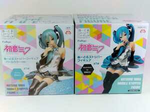 2個セット / 初音ミク ぬーどるストッパーフィギュア 初期版 & パールカラーver. 黒星紅白 VOCALOID Hatsune Miku NOODLE STOPPER FIGURE