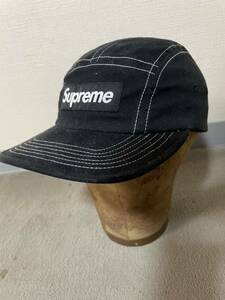 美品　22ss Supreme 2-Tone Twill Camp Cap ブラック　hat xl box logo