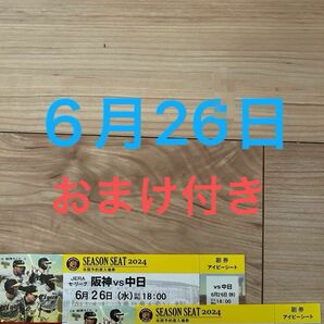 阪神タイガースアイビーシートチケット２枚　おまけ付き　　　対中日戦