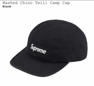 Supreme Washed Chino Twill Camp Cap Black キャンプ キャップ "ブラック"(24SS)