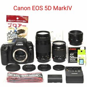 保証付き★Canon EOS 5D Mark IV標準&望遠&単焦点レンズセット