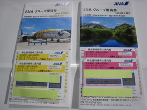 ANA 全日空 株主優待券 ４枚・グループ優待券 (2024年11月30日までに搭乗×２・2025年5月31日までに搭乗×２） 送料無料 