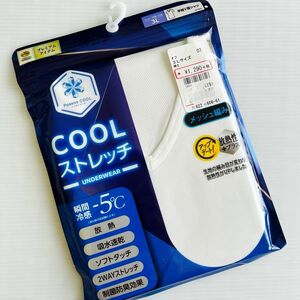 半袖　インナー　3L アンダーシャツ　Tシャツ　オフホワイト　肌着　Vネック　1枚　メッシュ　COOLストレッチ　