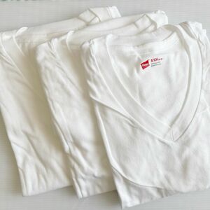 ヘインズ　Tシャツ　半袖　3枚　Vネック　赤ラベル　Sサイズ　未使用 