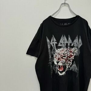 DefLeppard デフレパード　古着　Tシャツ　バンT レオパード　アニマル