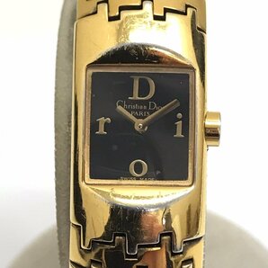 中古品 稼働品 ChristianDior クリスチャン・ディオール D96-150 GP 黒文字盤 クオーツ 電池式 レディース 2針 ブランド 腕時計 質屋出品の画像1