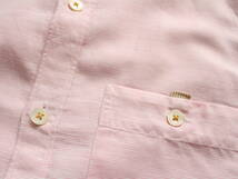 【 TED BAKER テッドベイカー 】コットン/リネン 半袖シャツ 1/XS相当 定価\22,980 ストライプ ピンク_画像4
