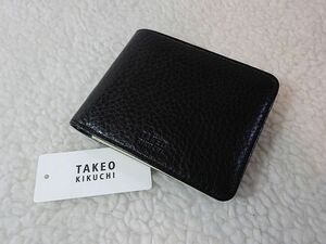 【新品/本物】TAKEO KIKUCHI（タケオキクチ）二つ折財布/黒 ￥15,400-☆★☆