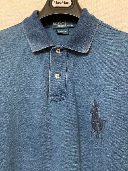 POLO RalphLaurenメンズポロシャツ【Ｌ】ウォッシュ加工