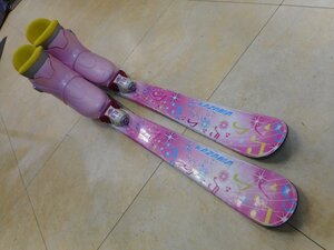 3＃１９２７　【カザマ・ＧＥＮＩＸ】Ｊｒスキーとブーツの２点セット／長さ：１２６ｃｍ　ブーツサイズ：２３ｃｍ【小樽店】＃