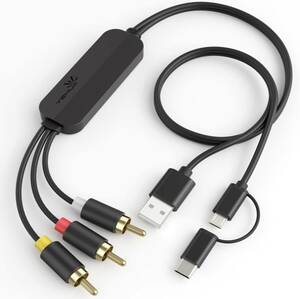 USB C to RCA 変換ケーブル3RCA/AV 変換ケーブルカーナビ交換ケーブル マイクロ Type-c to AV コンポ