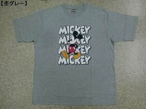 新品 大きいサイズ ミッキーマウス/MICKEY MOUSE 半袖Ｔシャツ灰3L メンズ レディース アメカジ ディズニー BIG ロゴＴ 激カワ メール便可