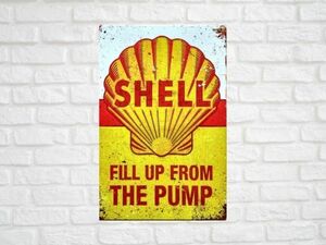 ブリキ看板 Shell シェル 72 DIY メタルプレート イテリア ガレージ アメリカン雑貨 レトロ風 新品 おしゃれ 