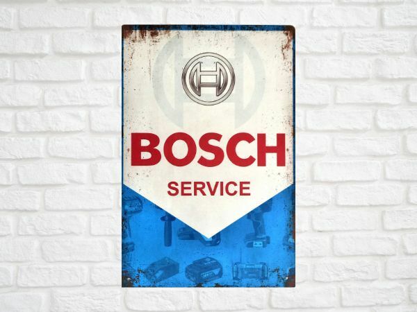 ブリキ看板 BOSCH ボッシュ 186 ツール 工具 DIY 車 メタルプレート ビンテージ インテリア ガレージ アメリカン雑貨 レトロ風 新品