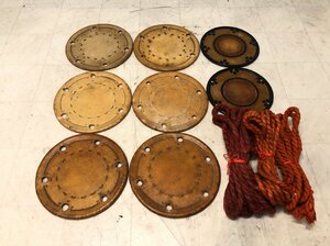  period thing Vintage futoshi hand drum leather set small hand drum . futoshi hand drum percussion instruments ethnic musical instrument rare Zaimei . equipped *F051T921