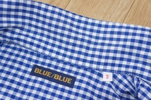A886　良品　H.R.MARKET BLUE BLUE ブルーブルー　イカリ刺繍 両ポケ ギンガムチェックオープンシャツ　2　日本製　クリックポスト_画像6