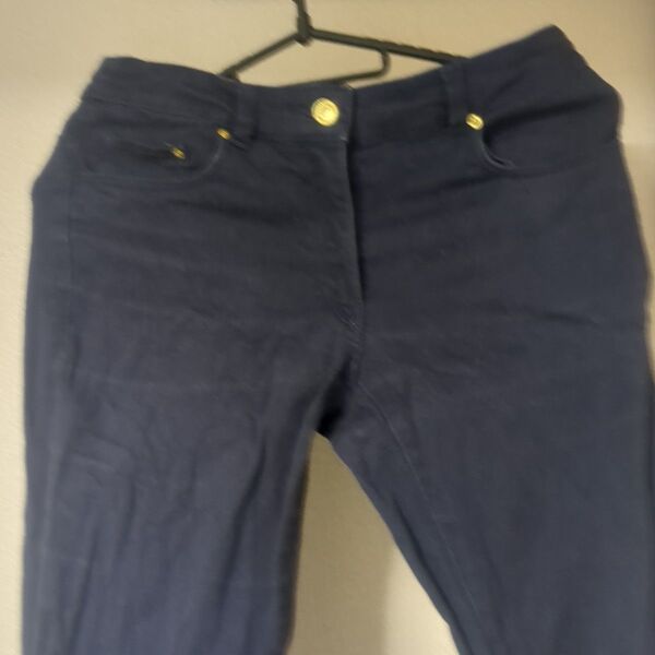 H&M38 紺色コットン スキニーパンツ